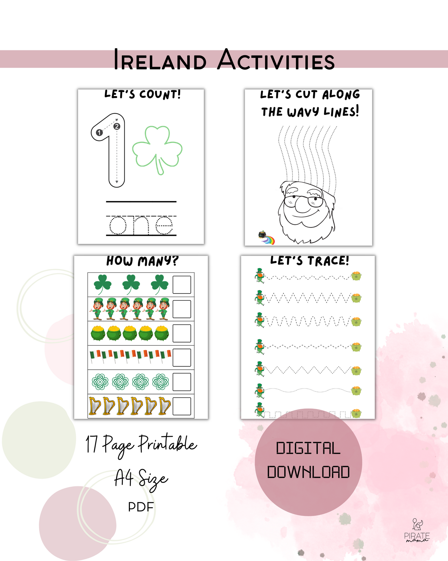 Dublin-Themed Kids' Printable Activity set | Printables for Kids | Counting Activity