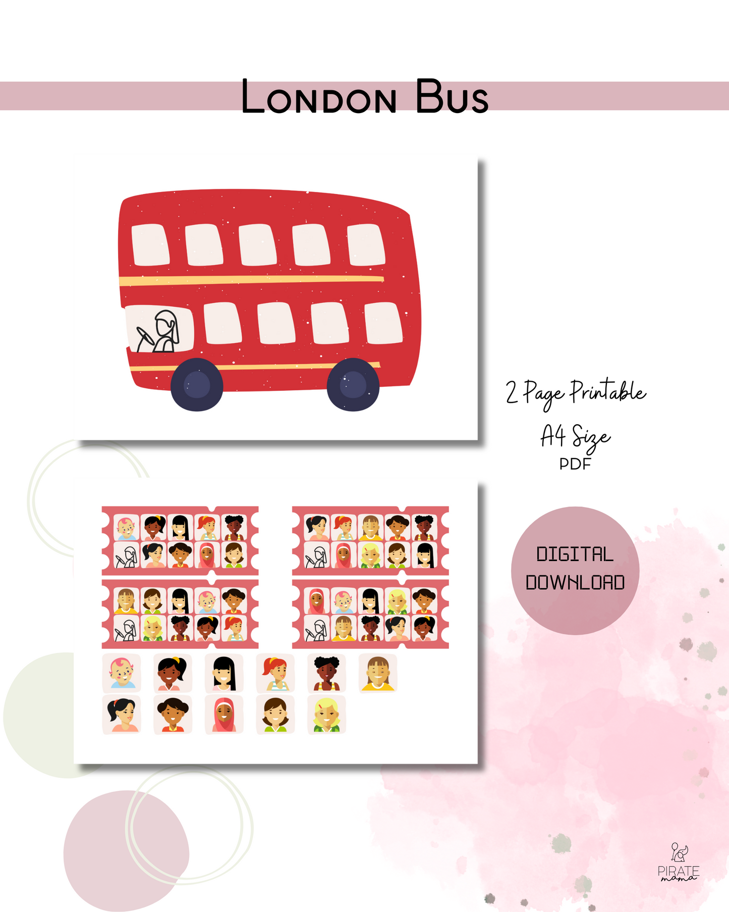 London Bus Matching Activity | Kids Matching Activity | Kids printable