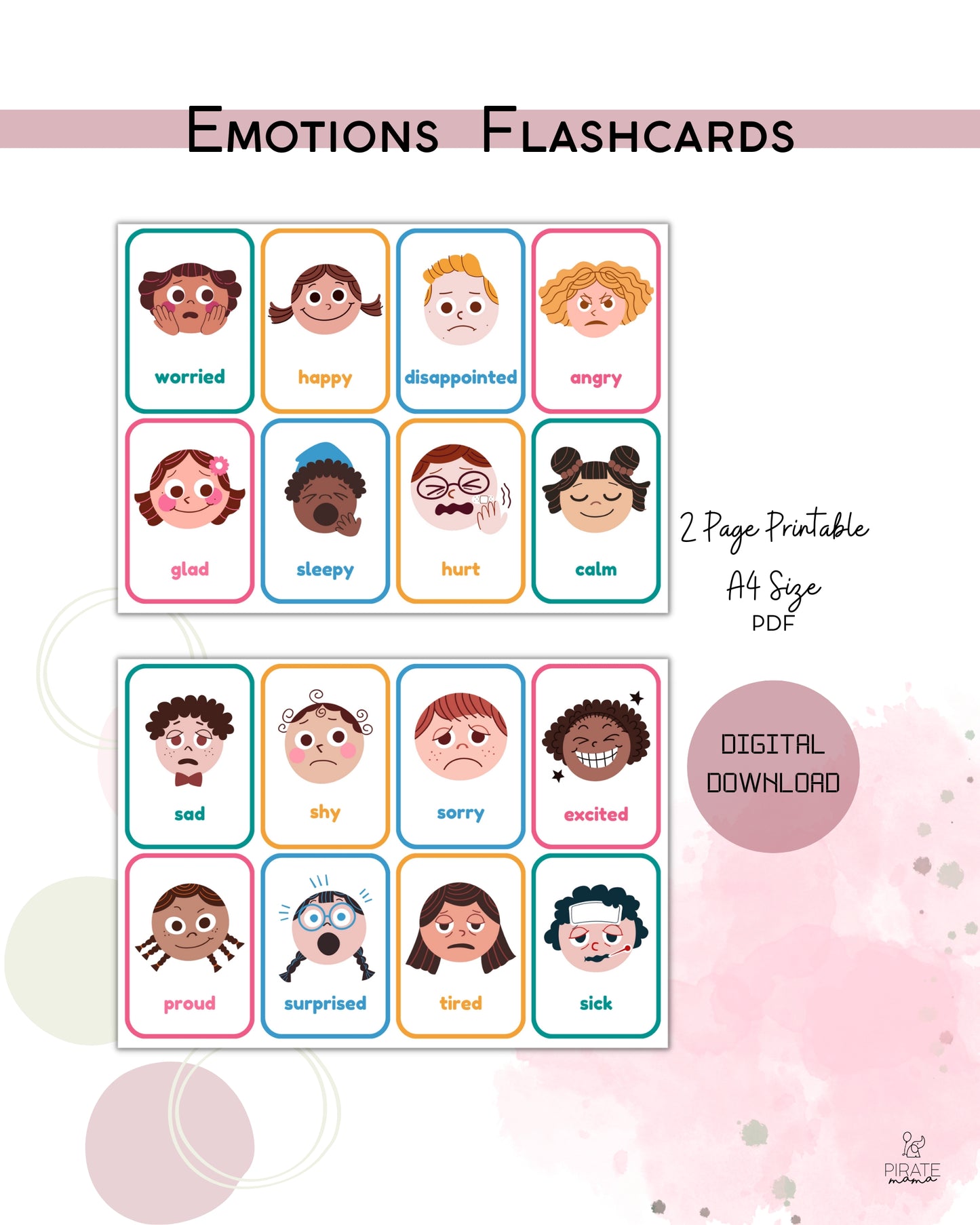 Emotions Flashcards - English | Printables for Kids