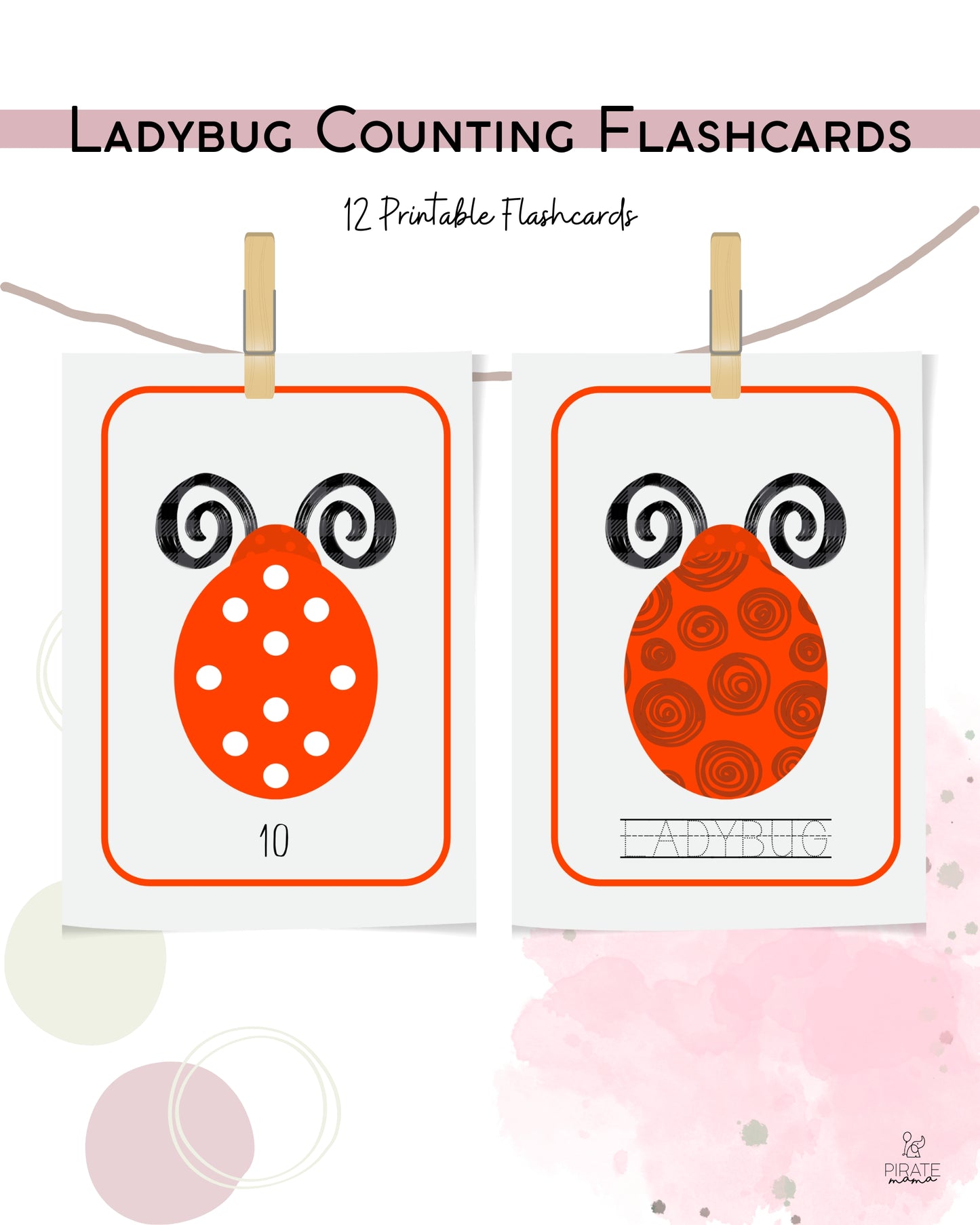 Ladybug Counting Flashcards | Printables for Kids